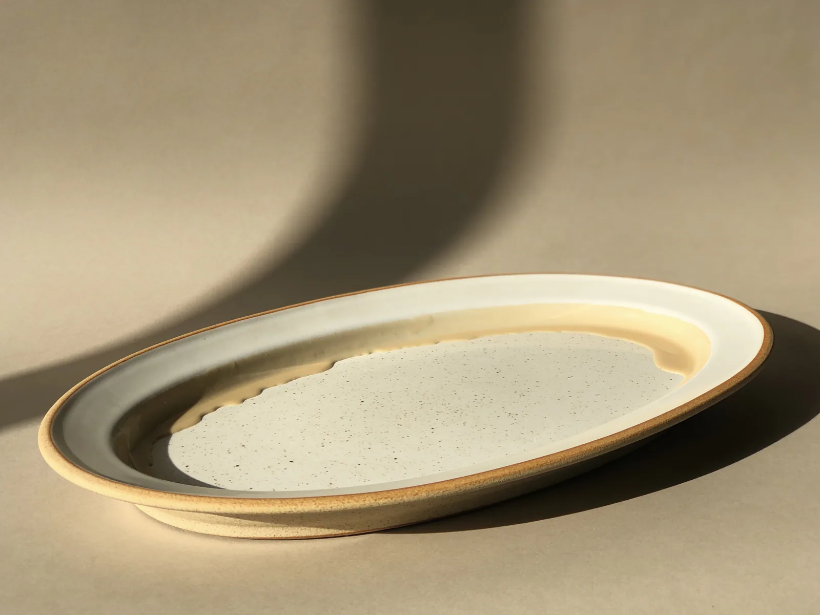Meseta Serving Platter — Speckled stoneware, 38 cm oval