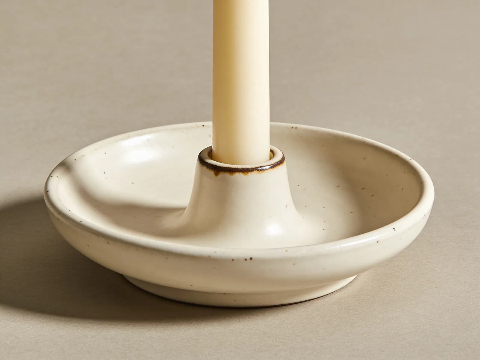 Solano Candle Holder — Speckled stoneware, for tapers